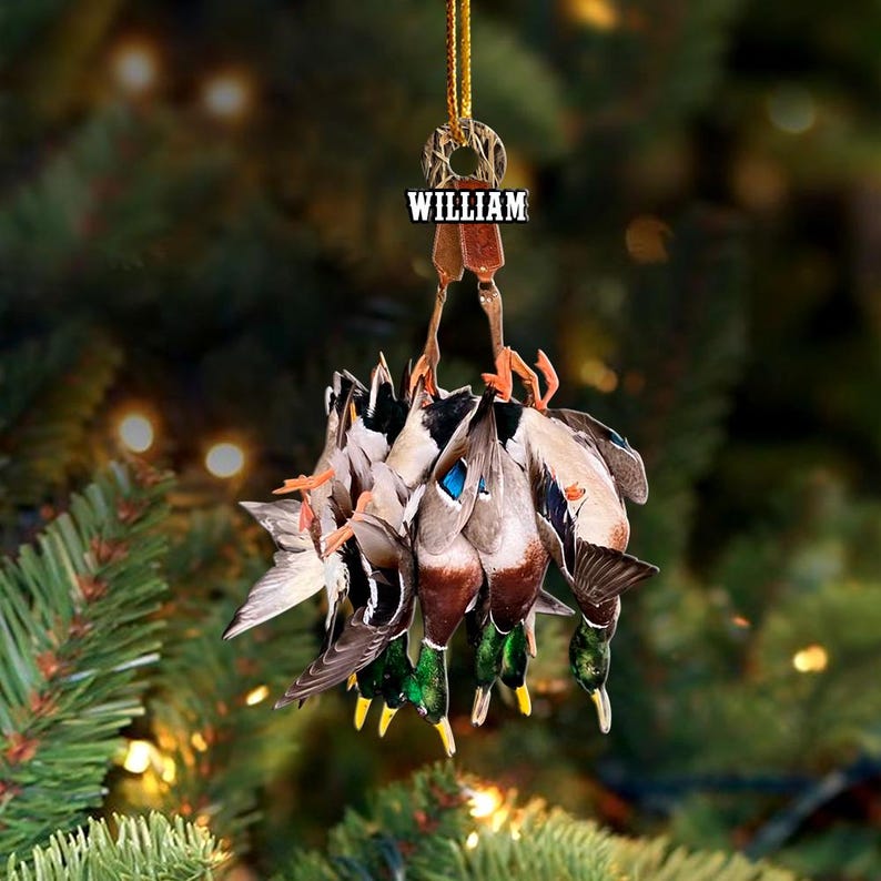 Custom Duck Hunting Christmas Ornament