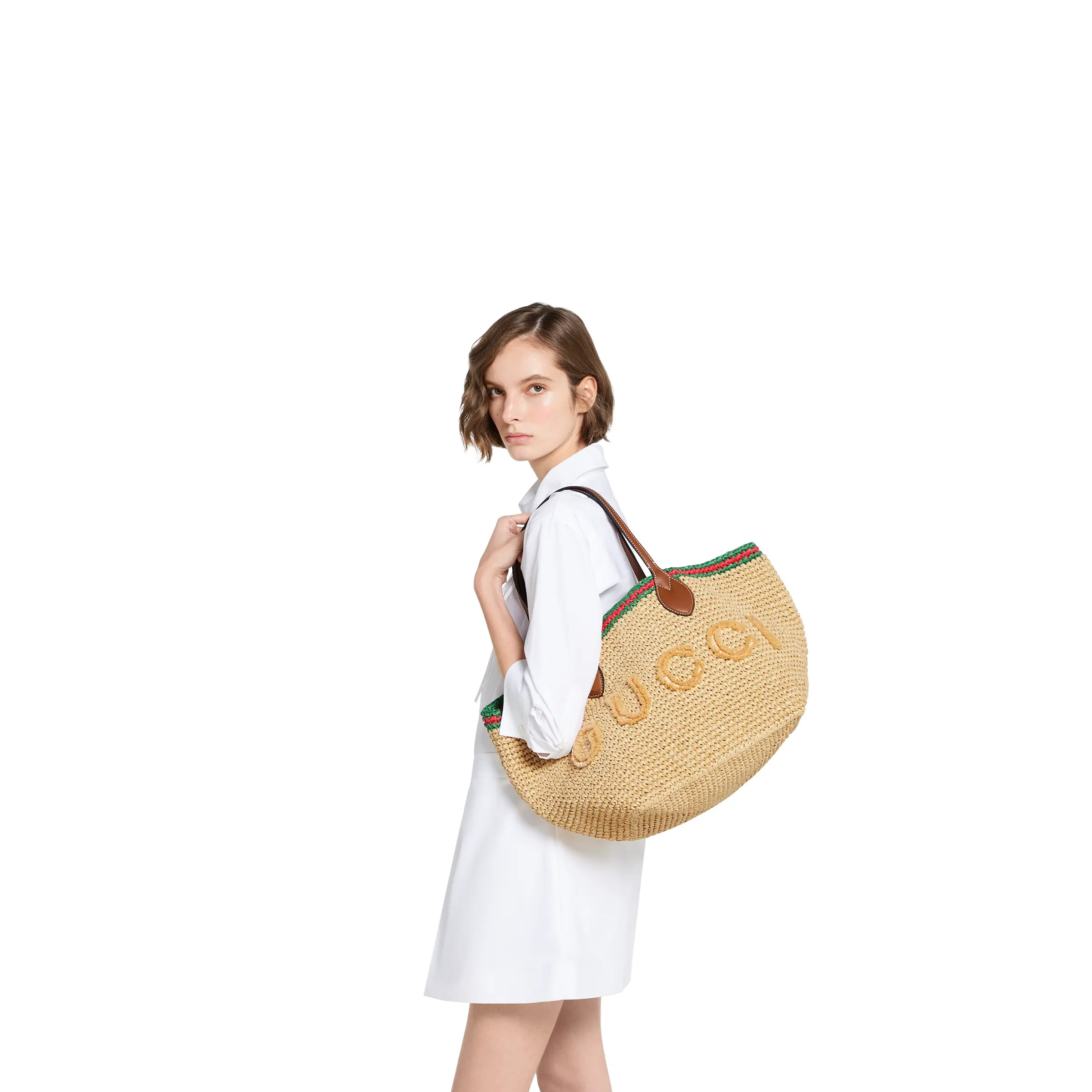 Gucci Medium Woven Tote Bag834971FAETR8550