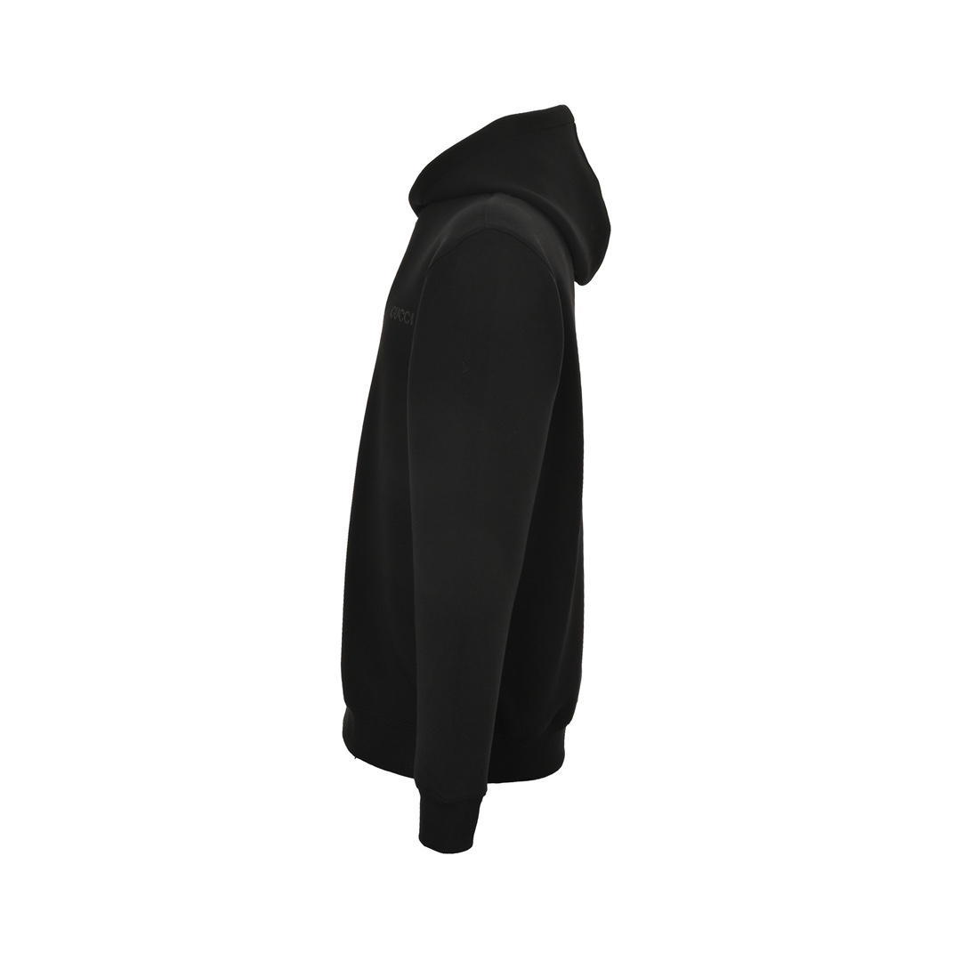 Gucci 24Fw small logo space cotton composite knitted hooded sweatshirt