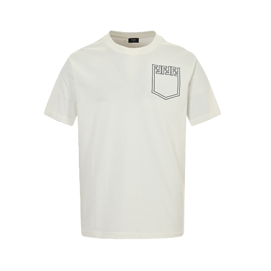 Fendi 24ss FF embroidered fake pocket short sleeve