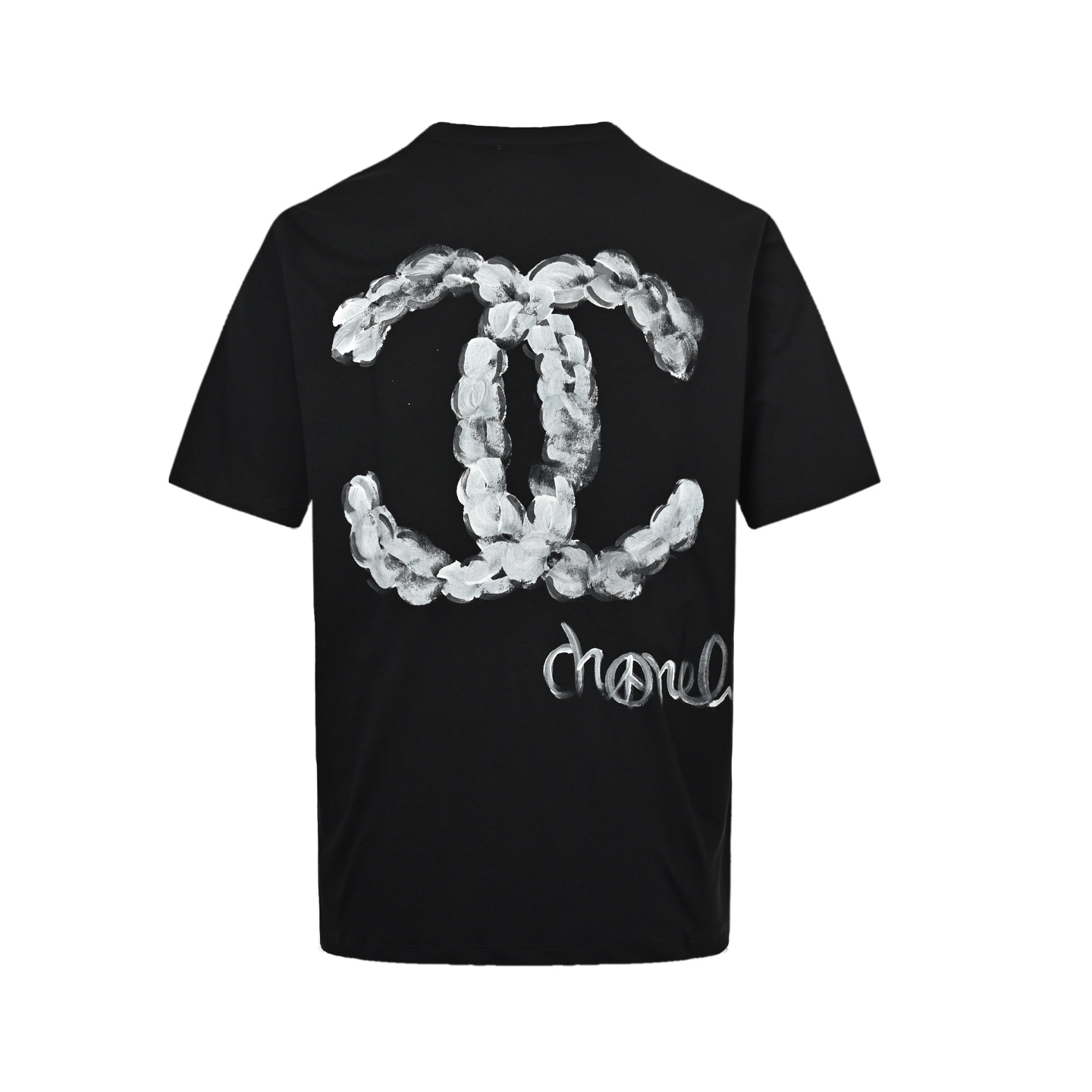 Chanel hand-painted graffiti letters short sleeve