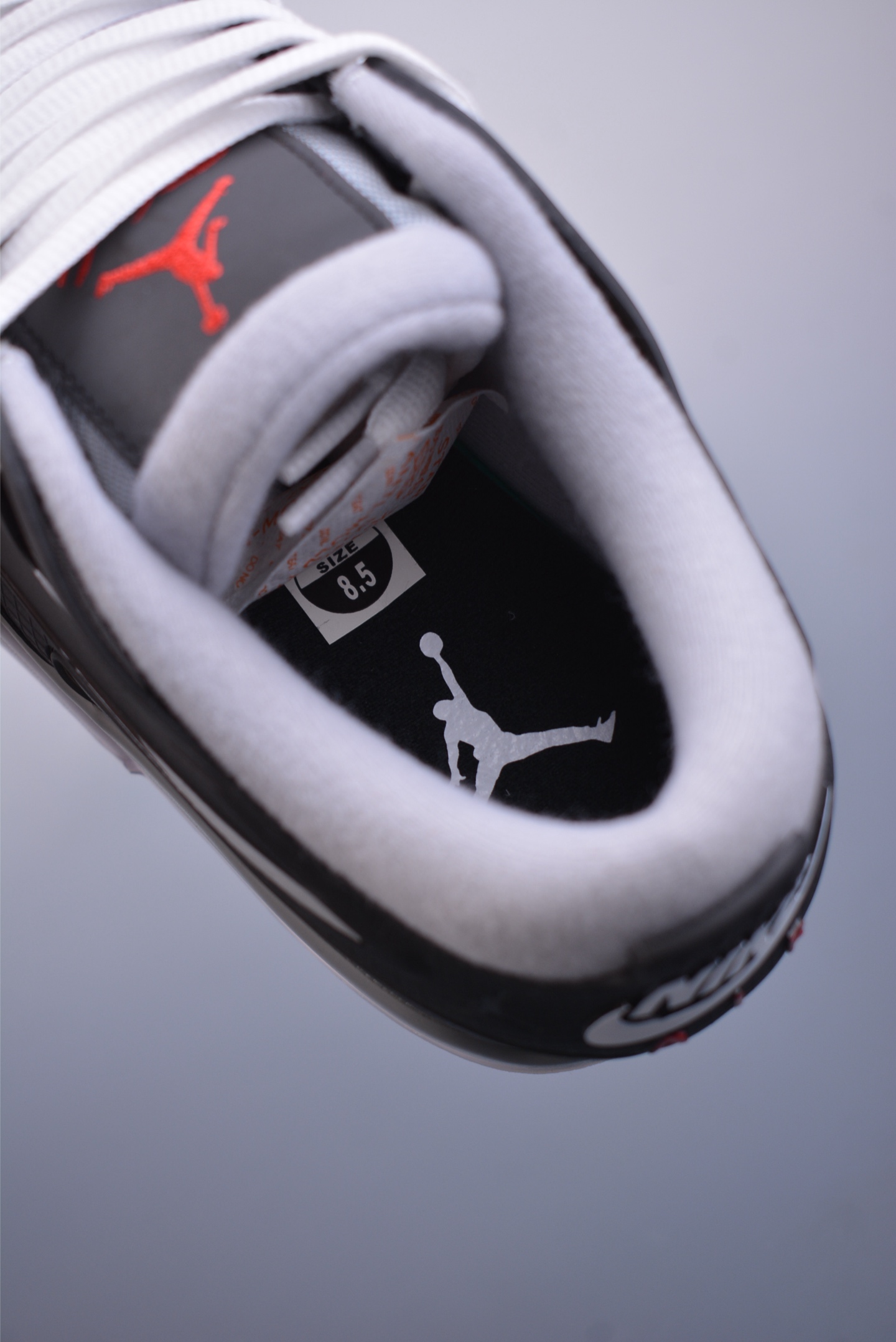 Nike Air Jordan 4 RM Reflective Basketball Shoes Charcoal Black and White HV5184-010
