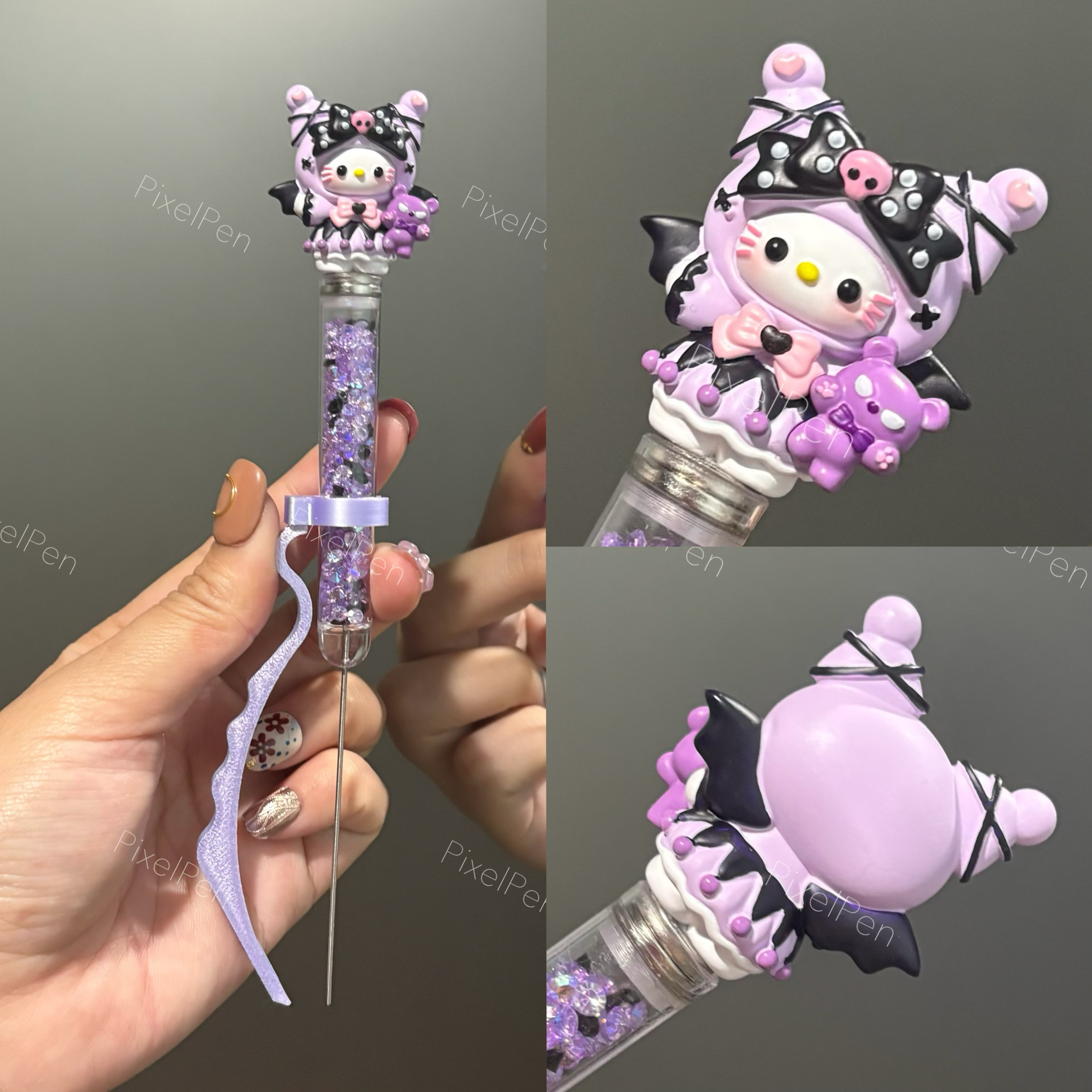 【5mm】PixelPen Magnetic Grip Piecing Bean Pen Tool for big beans | Kuromi