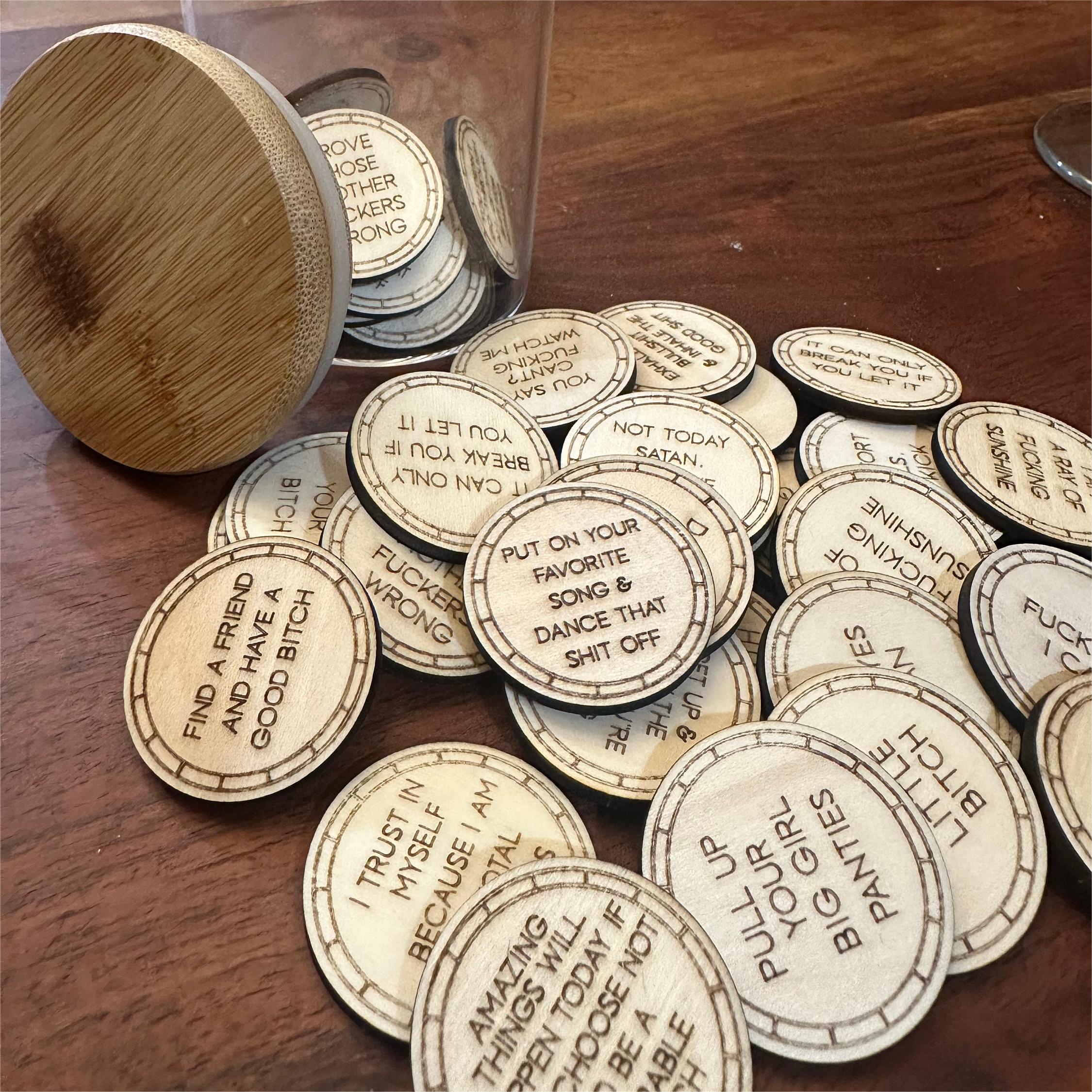 Badass Affirmation Tokens (10oz) | Funny Gift