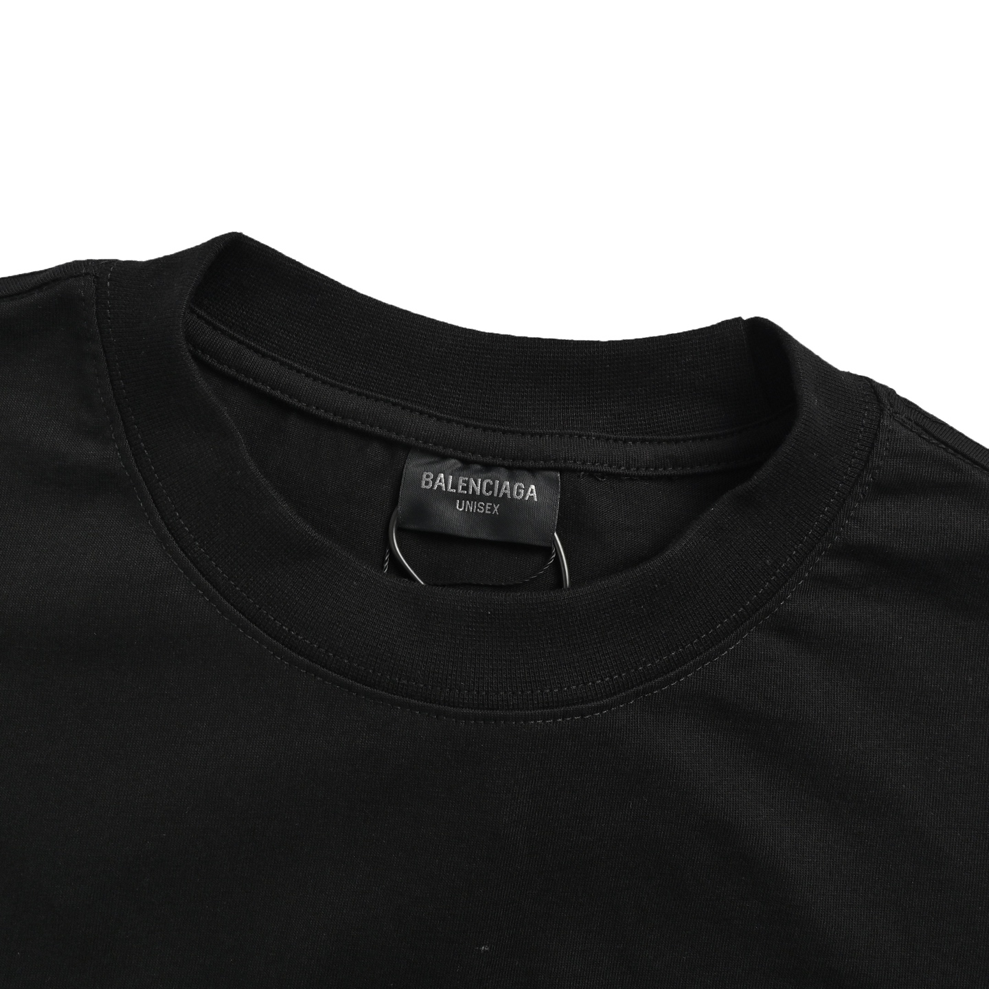 Balenciaga Back Tape Lettering Round Neck Short Sleeve