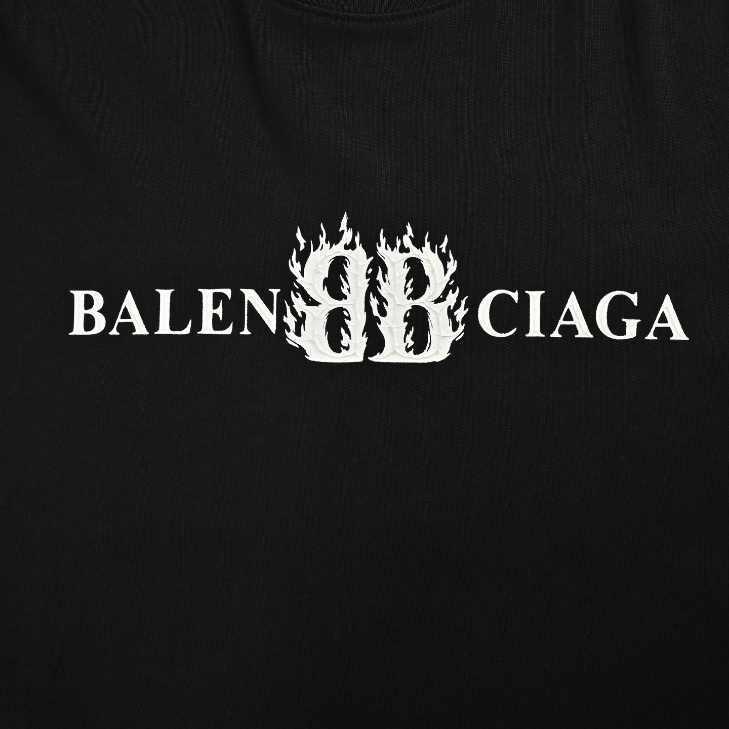 Balenciaga 25ss flame double B letter print short sleeve