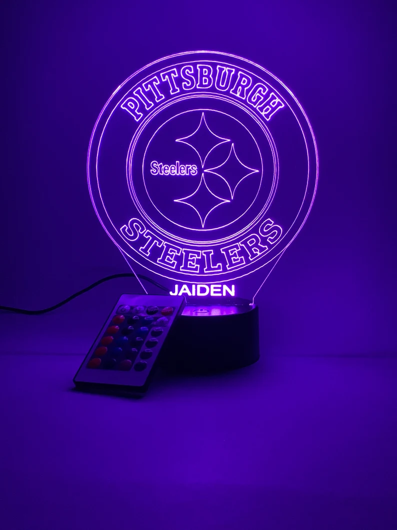 PITTSBURGH STEELERS 3D LAMP PERSONALIZED