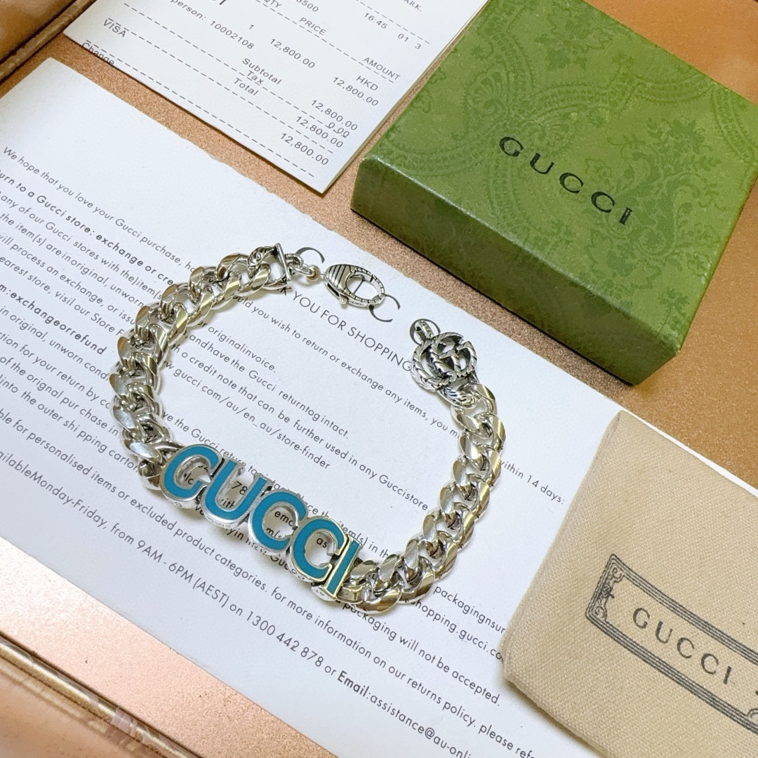 Gucci Blue Font Bracelet