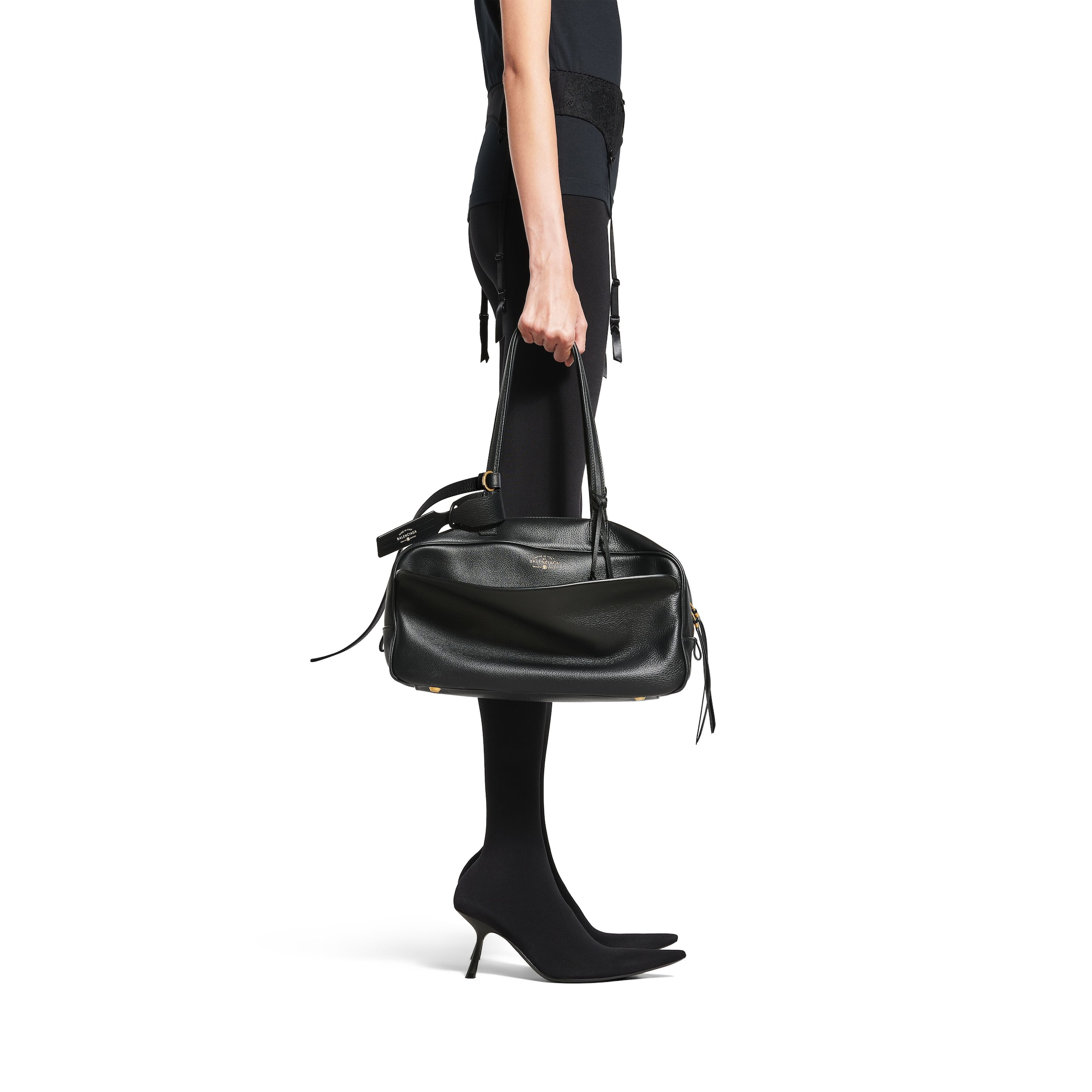 Balenciaga Women's Carrie Bowling Bag Medium in Black8264252ABNQ1000