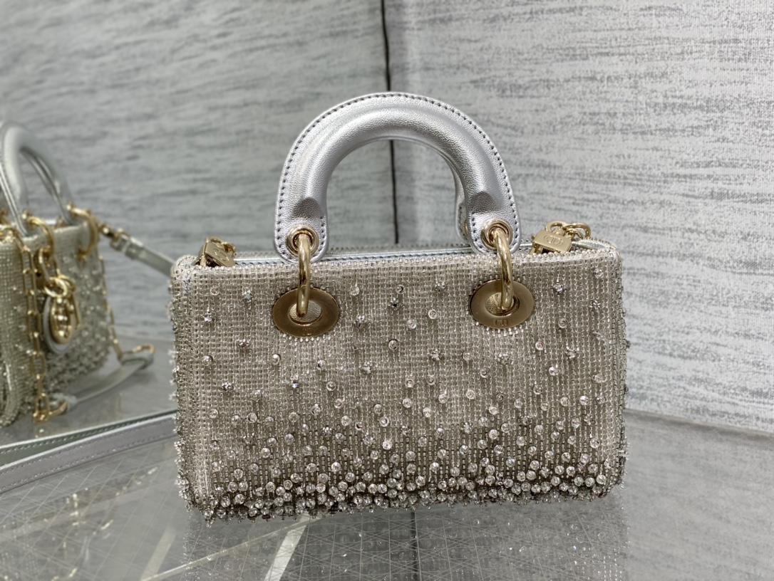 Dior Lady Limited Edition Beaded Horizontal Edition Princess Diana Bag
