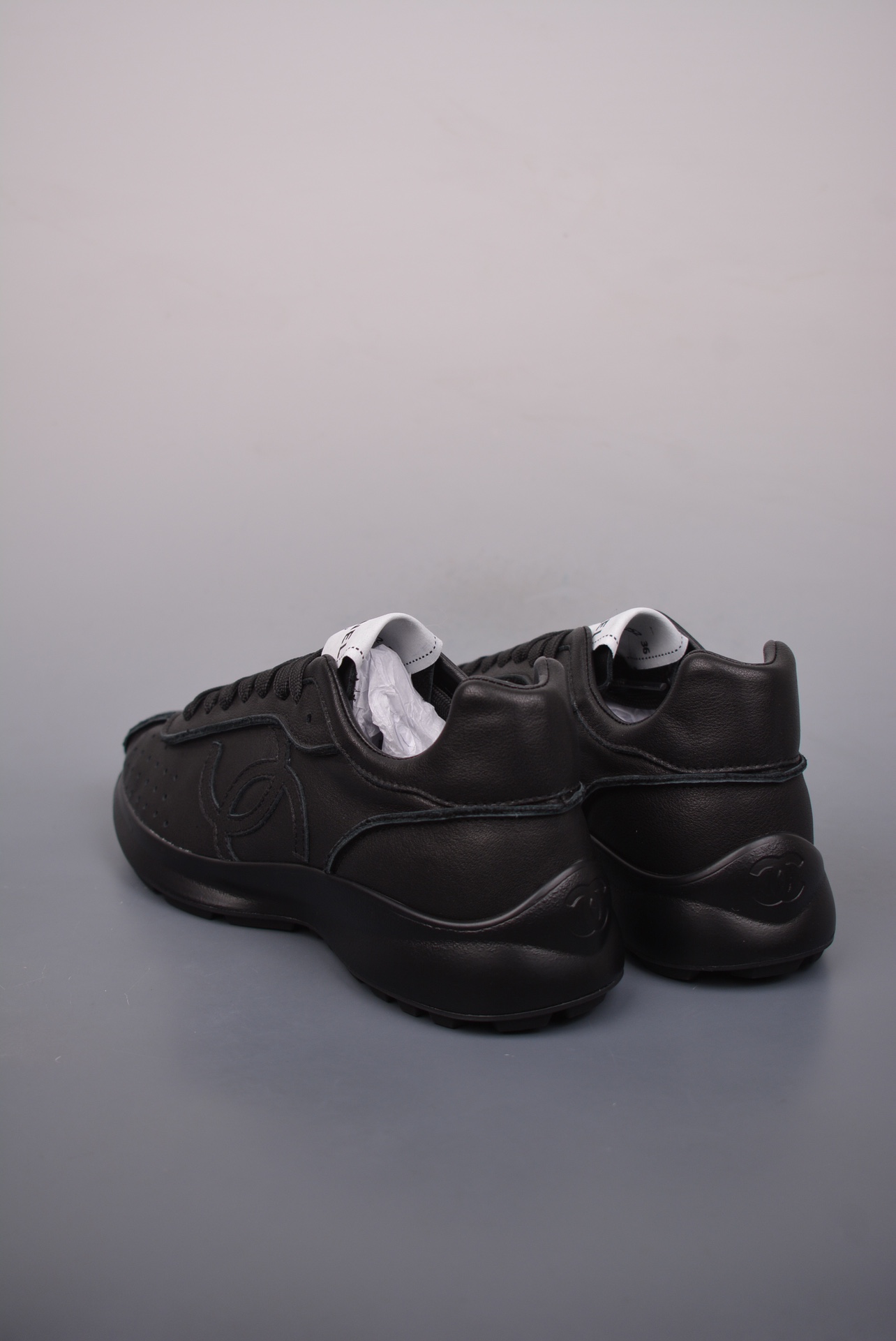 Chanel A25 CC Calfskin Trainers Sneaker Black