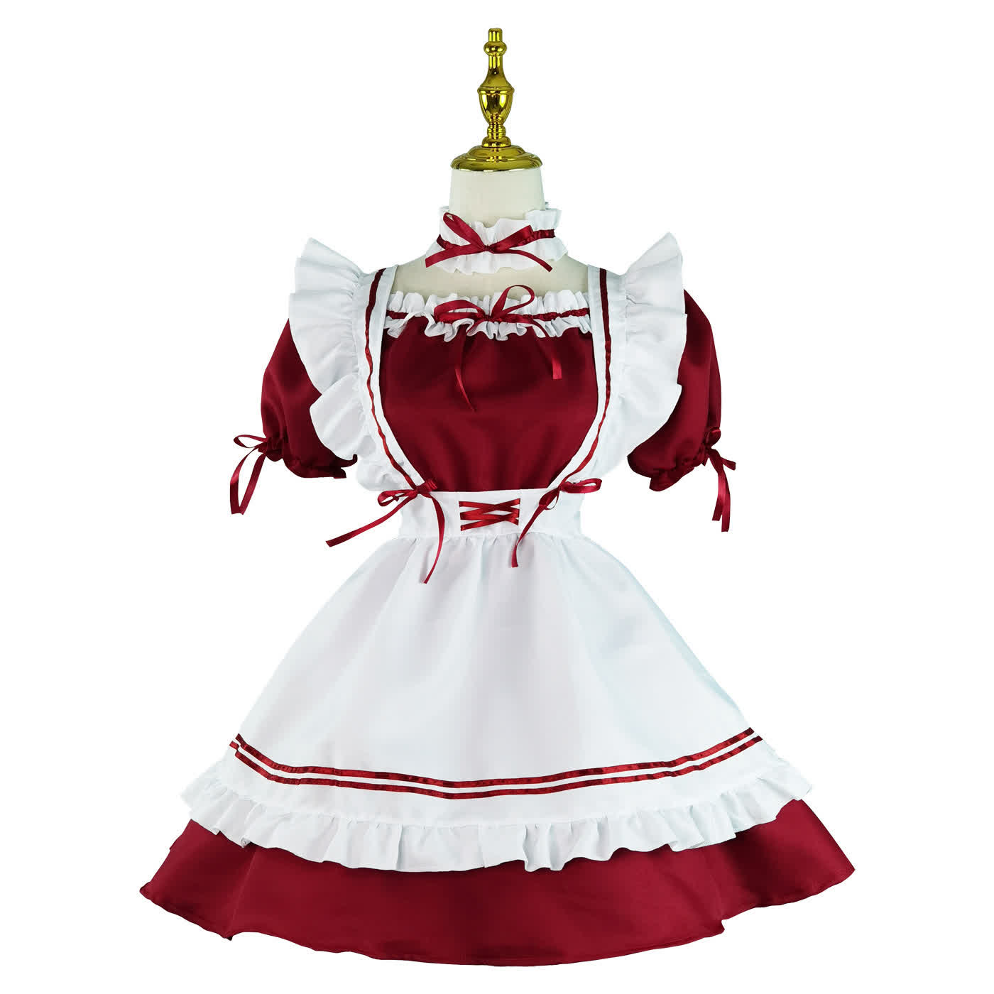 Cosplay Bow Tie Lolita Maid Ruffle Costume Dress