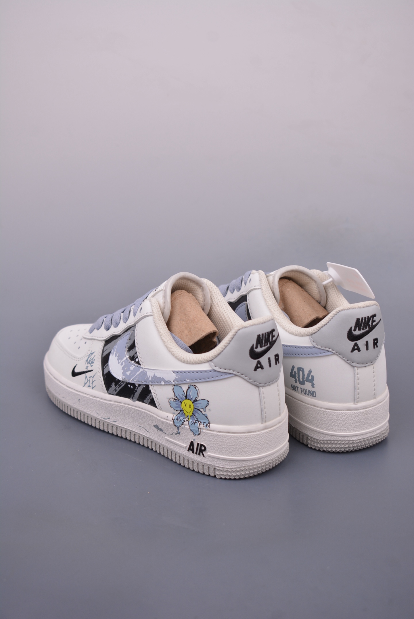 Nike Air Force 1 07 LV8 Low Sneakers Graffiti Blue Flowers FB1893-888