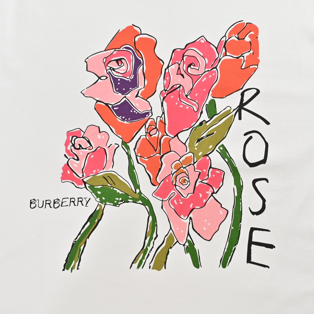 Burberry 24ss rose print short sleeve