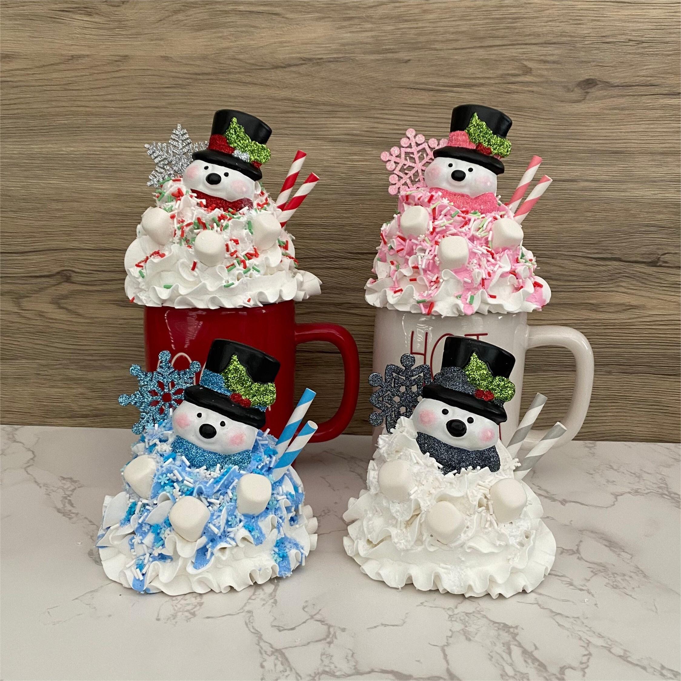 Faux Whip Snowman Mug Topper | Holiday Gift