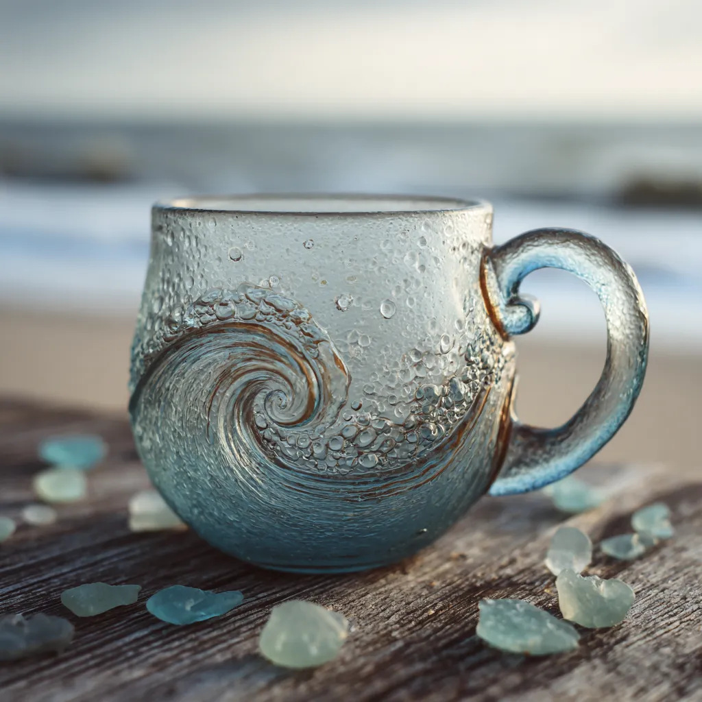 🌊Handmade Artistic Sea Wave Glass Mug
