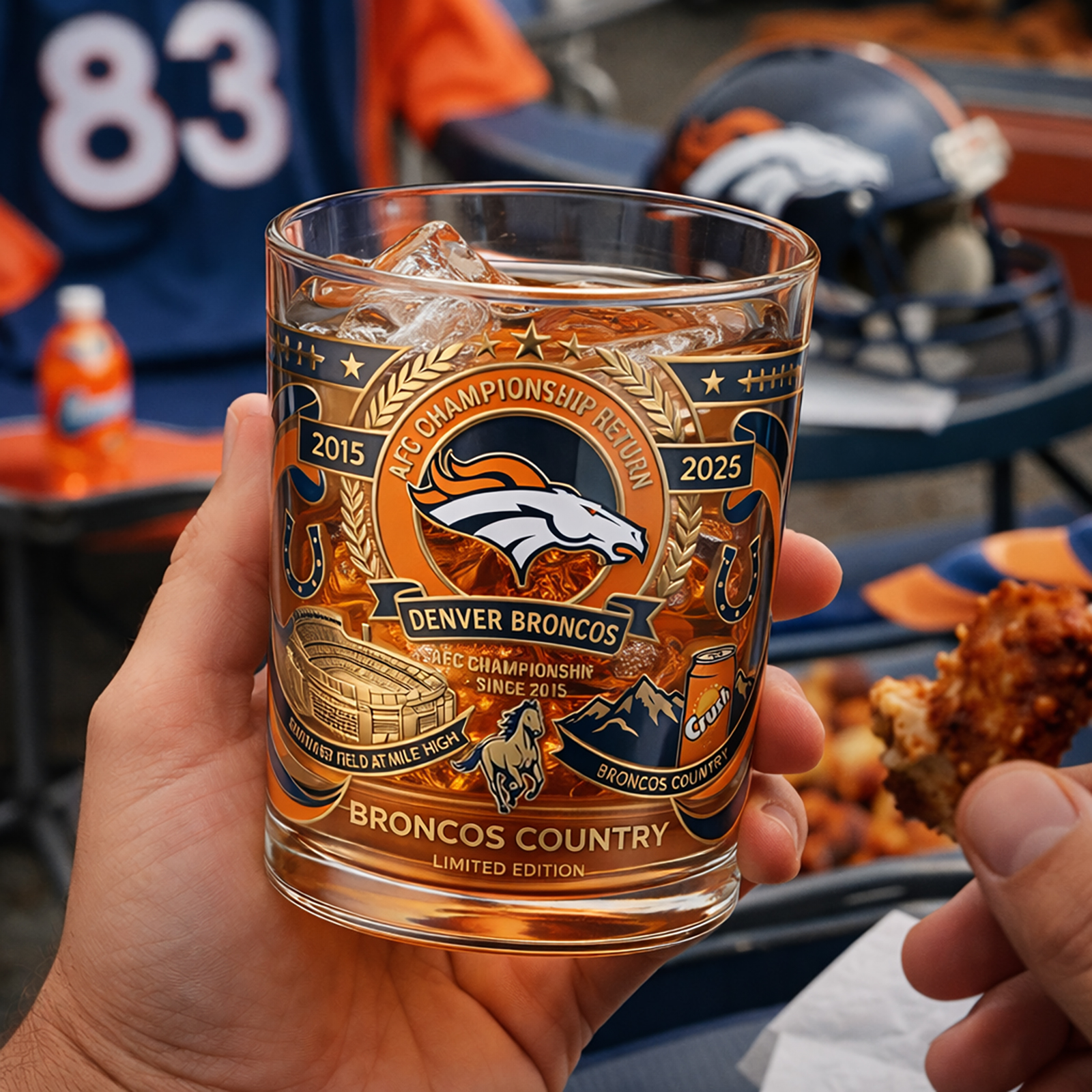 🥃Denver Broncos – AFC Championship Return Whiskey Glass
