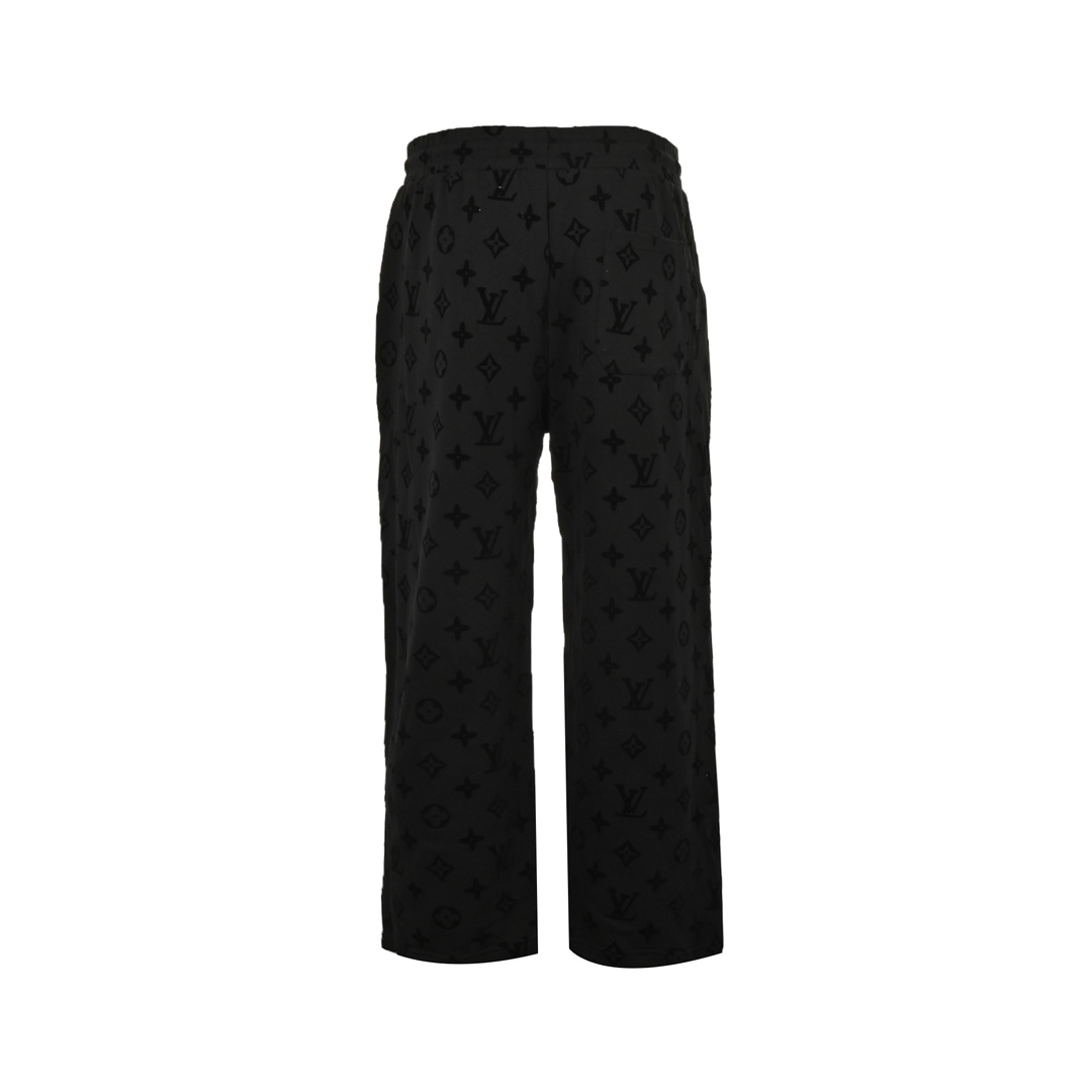 Louis Vuitton 24Fw all over monogram flocked print trousers