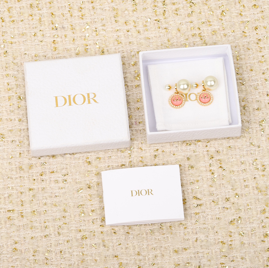 Dior Pink Sapphire Pearl Earrings
