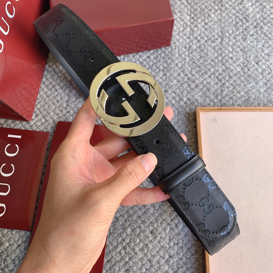 Gucci Marmont printed leather belt 4.0cm wide