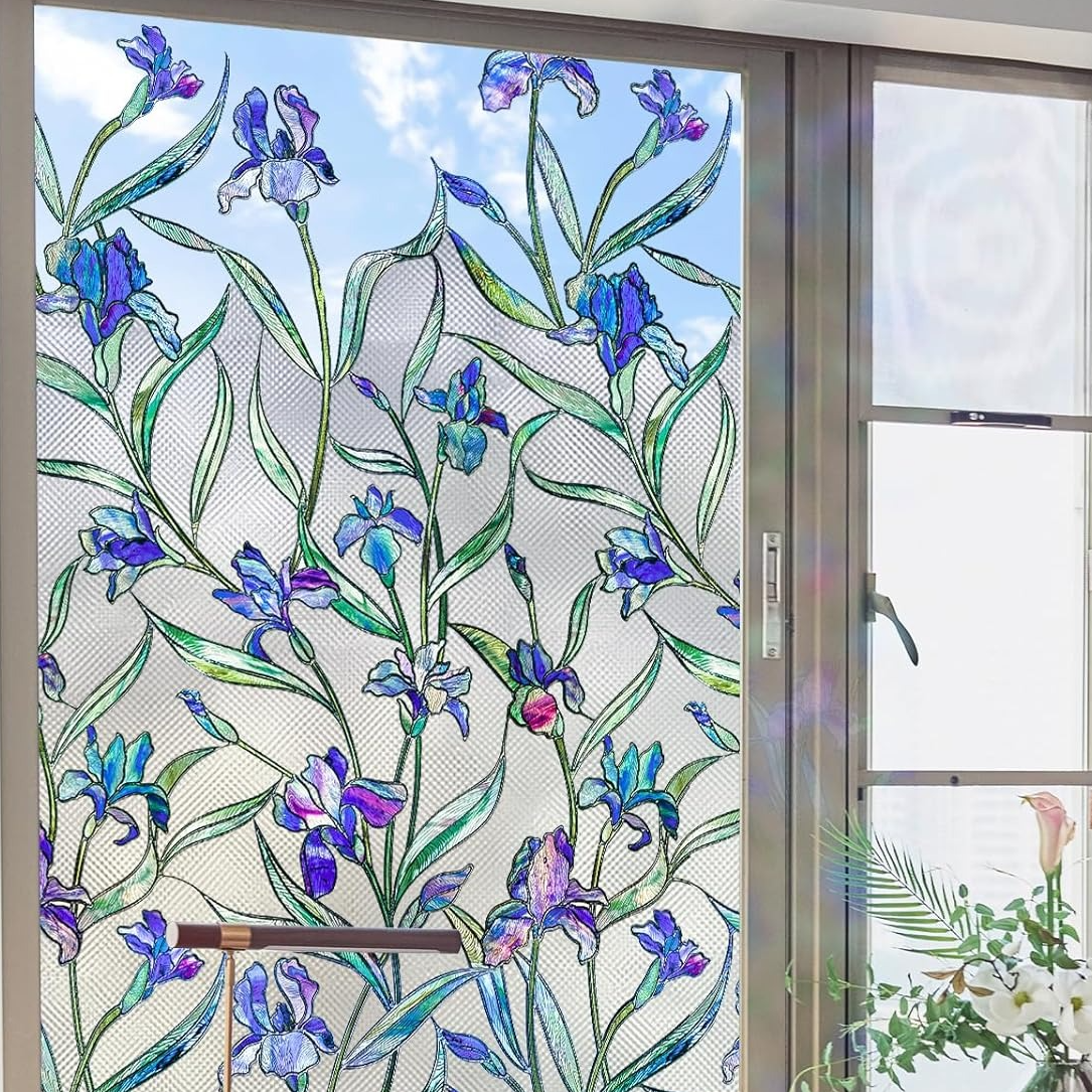 💥ON SALE💥- 3D Floral Stained Glass Window Film, Anti UV🪟🌸