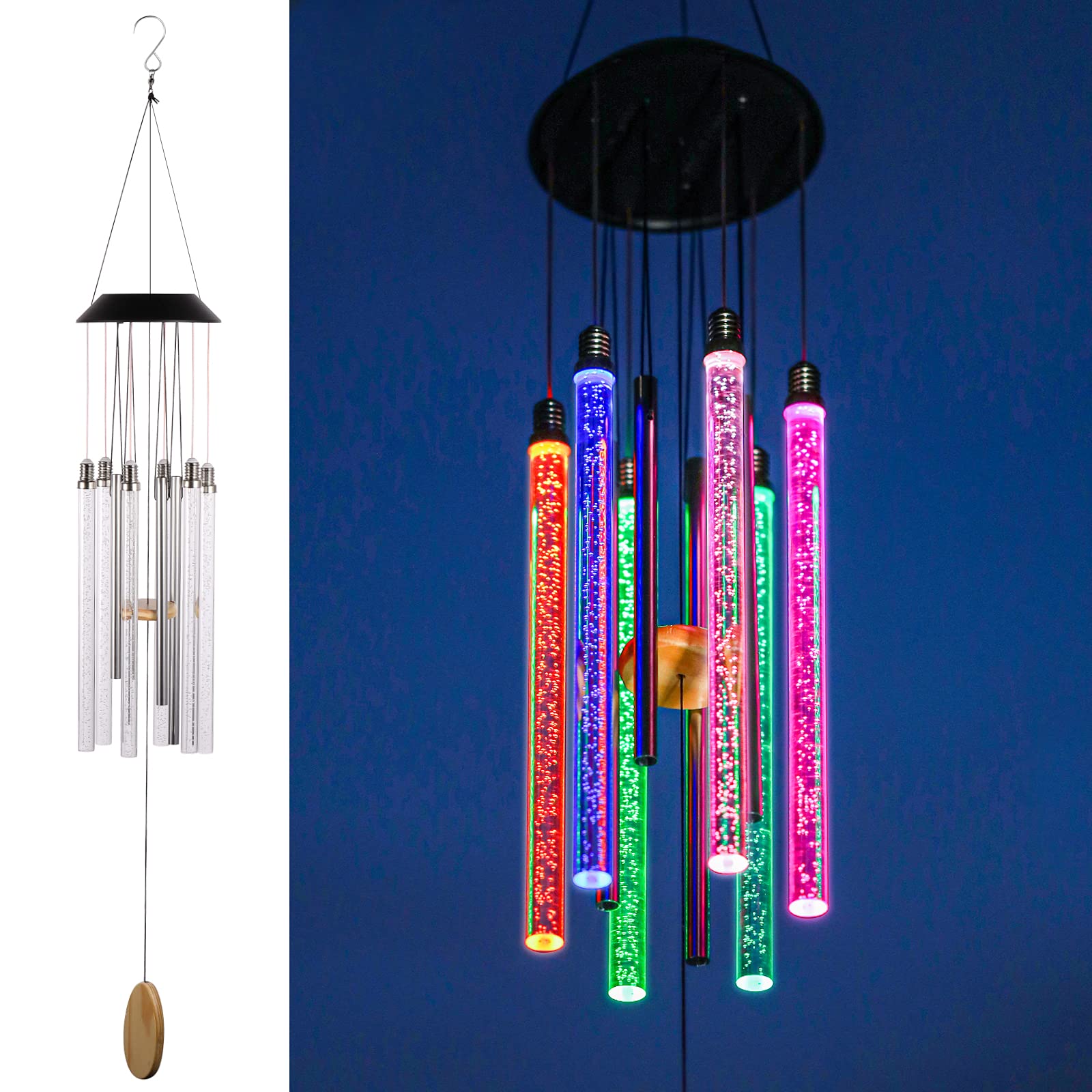 🔥ON SALE - 50% OFF🔥Solar Wind Chimes 6 Color‑Changing LED Bars (37