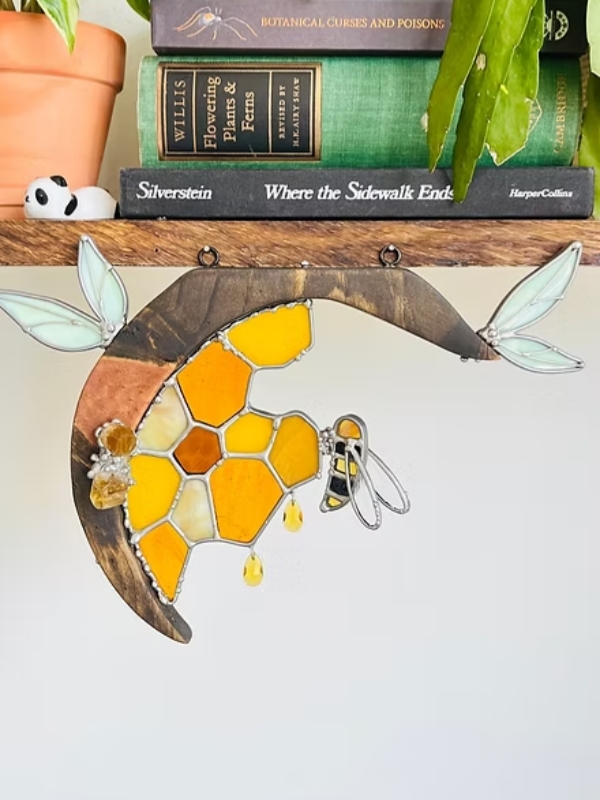 ✨ Handcrafted Stained Glass Art Collection – Nature’s Beauty in Every Piece! 🌿🐝🦇