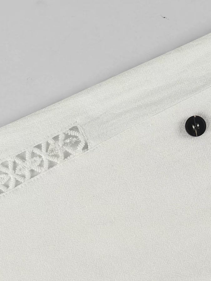 Casual Elegant Lace-Up With Pockets Buttons Lace Side Cotton Linen Trousers