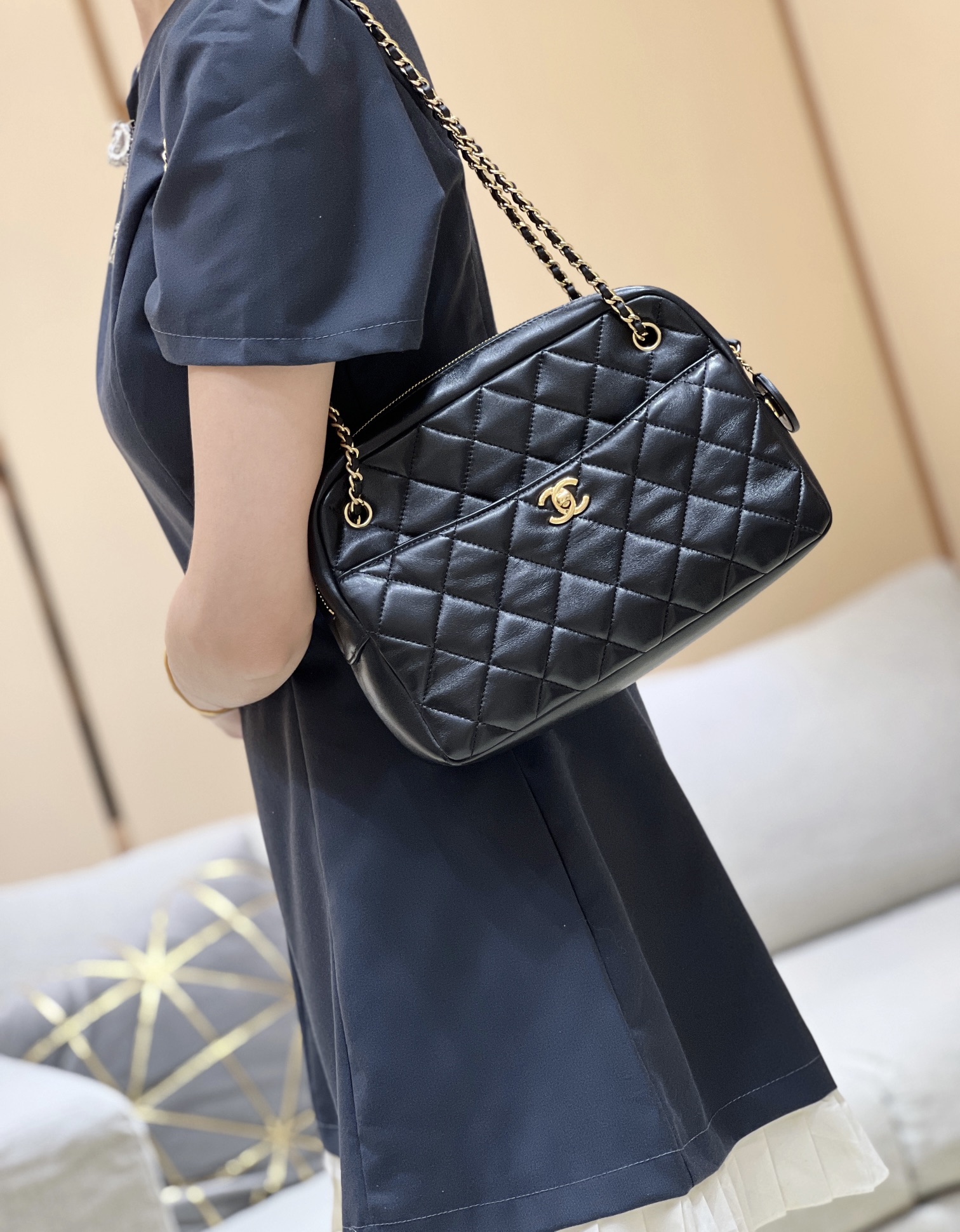 Chanel 24K Autumn and Winter Limited Edition Gold Coin Camera Bag AS5187