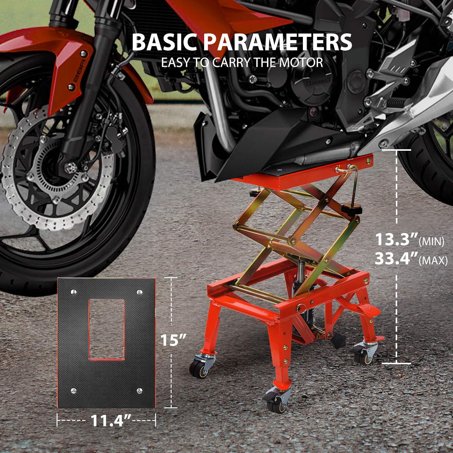 VIVOHOME 350 Lbs Heavy Duty Hydraulic Motorcycle Lift Jack Table Foot Operated