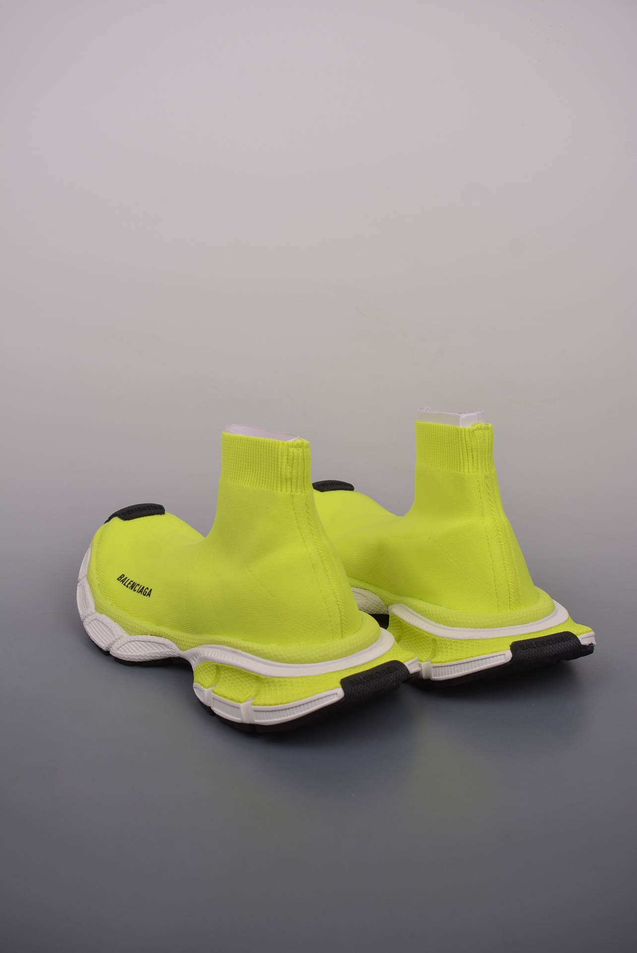 BALENCIAGA 3XL Knit Mid Sneakers Fluorescent Yellow