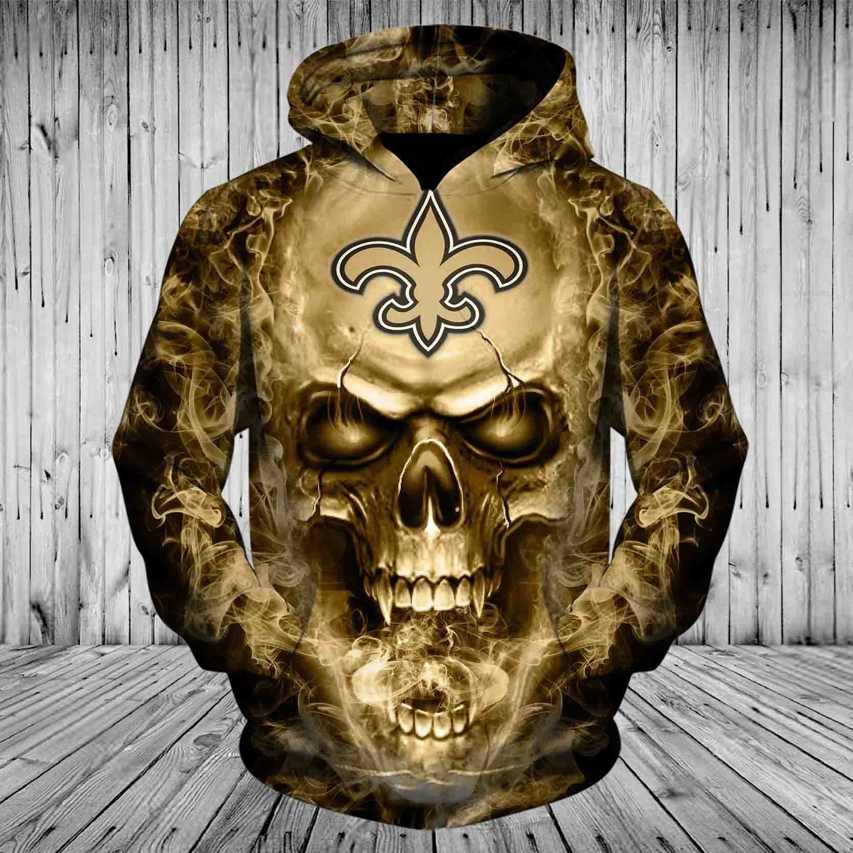 SAINTS HOODIE 3D SKULL 87