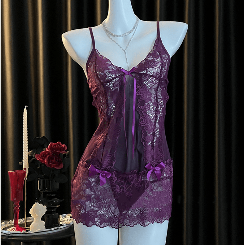 Lace Sexy Lingerie See-through Suit