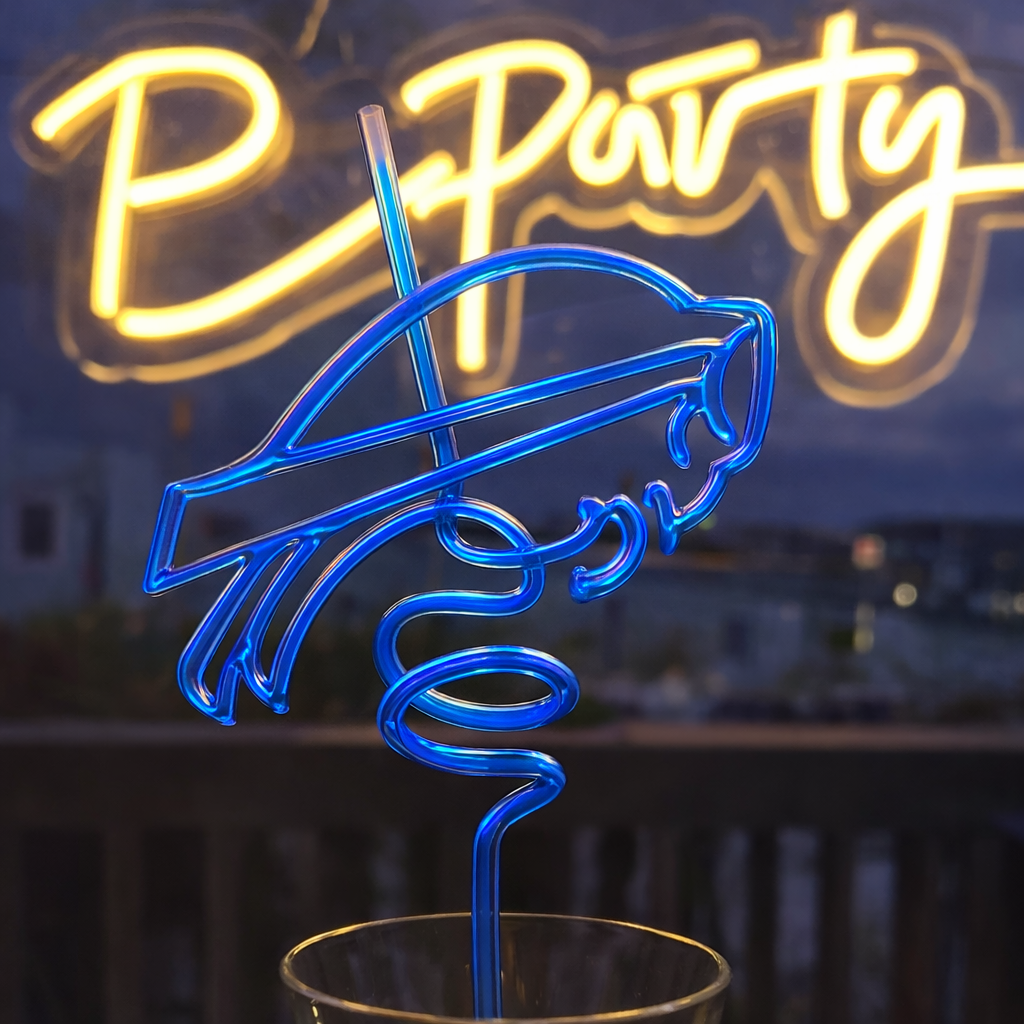 Buffalo Bills Spiral Straw