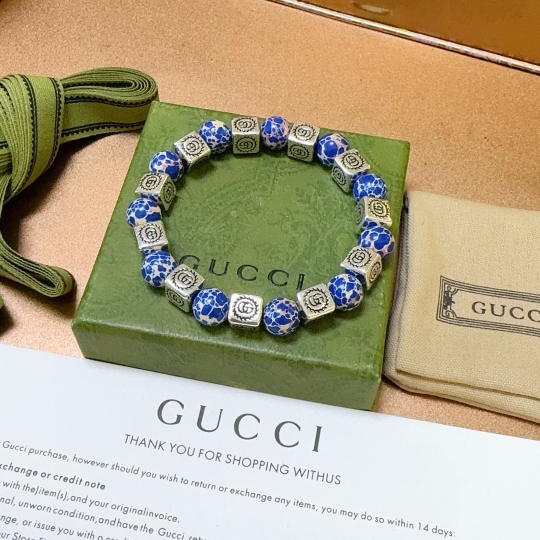 Gucci snakeskin stone vintage bracelet