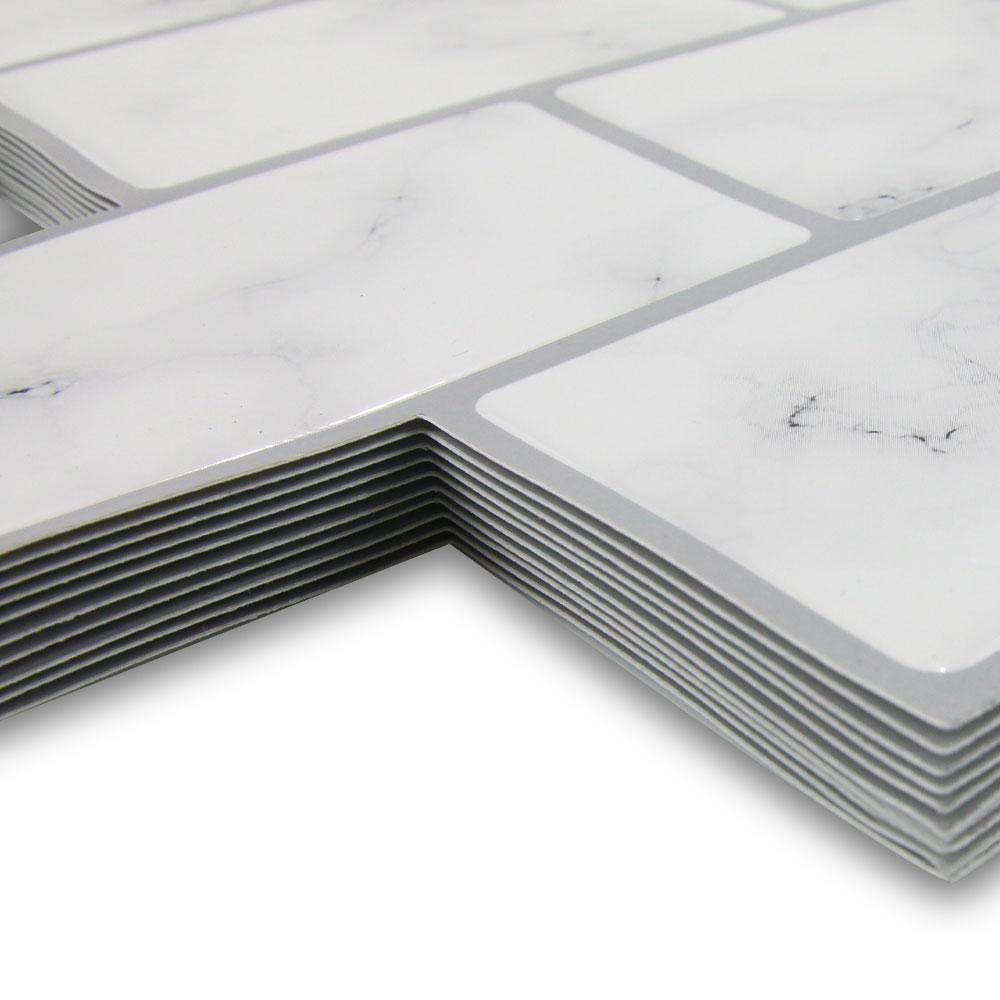 Carrara Marble Subway Peel and Stick Backsplash Tile