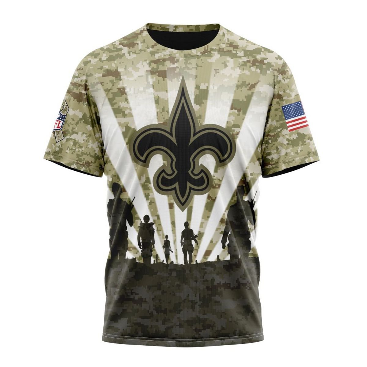 NEW ORLEANS SAINTS 3D HOODIE HONOR VETERANS