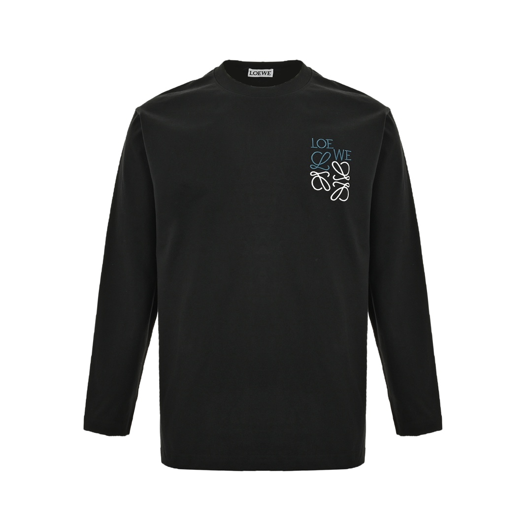 Loewe 24Fw offset embroidered logo long-sleeved T-shirt