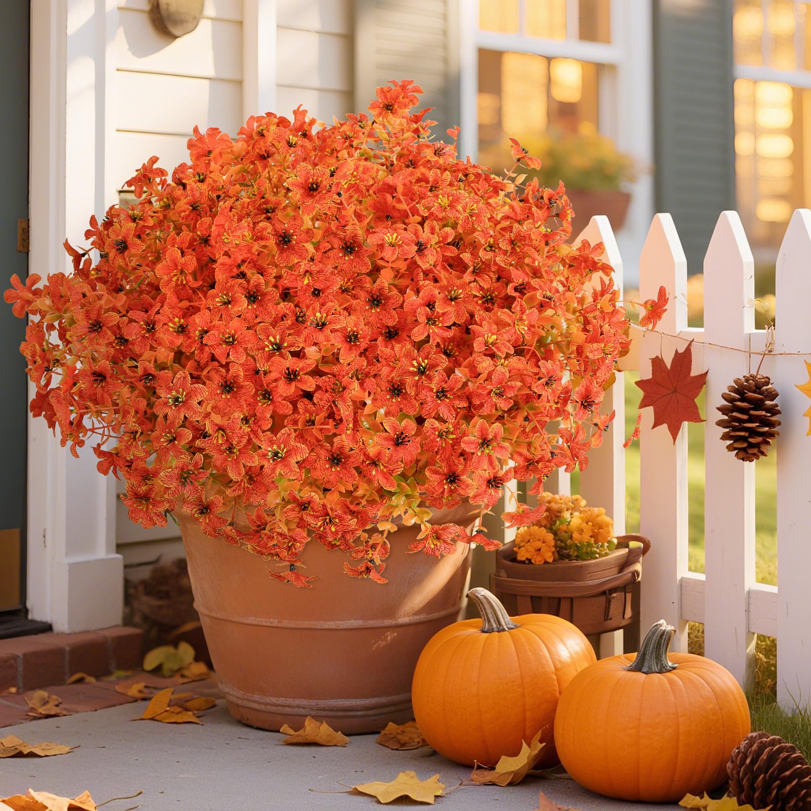 💥ON SALE💥Artificial Fall Mums Flowers for Outdoors, UV resistant, Waterproof, Windproof