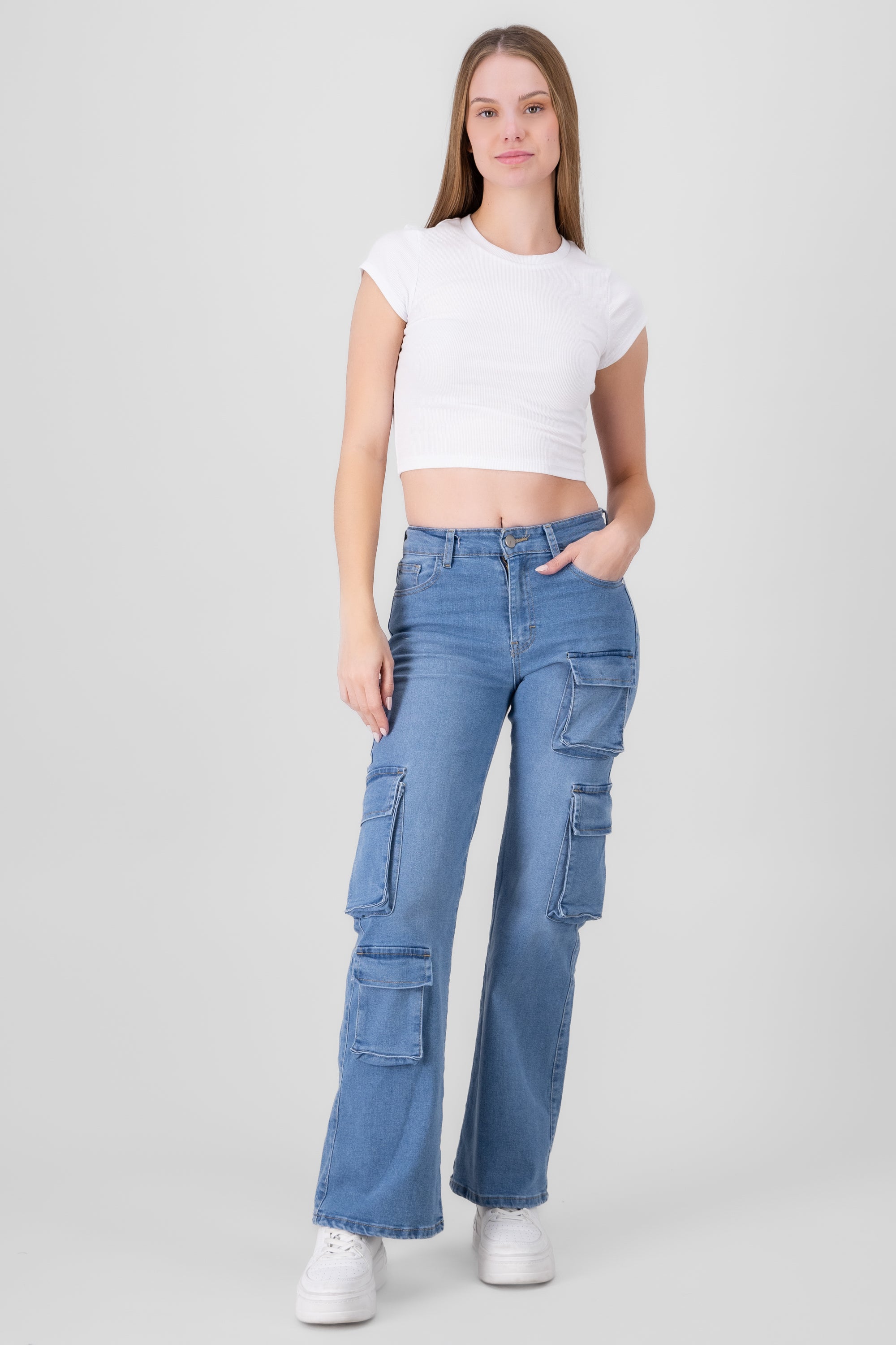 Asymetric Pockets Cargo Jeans