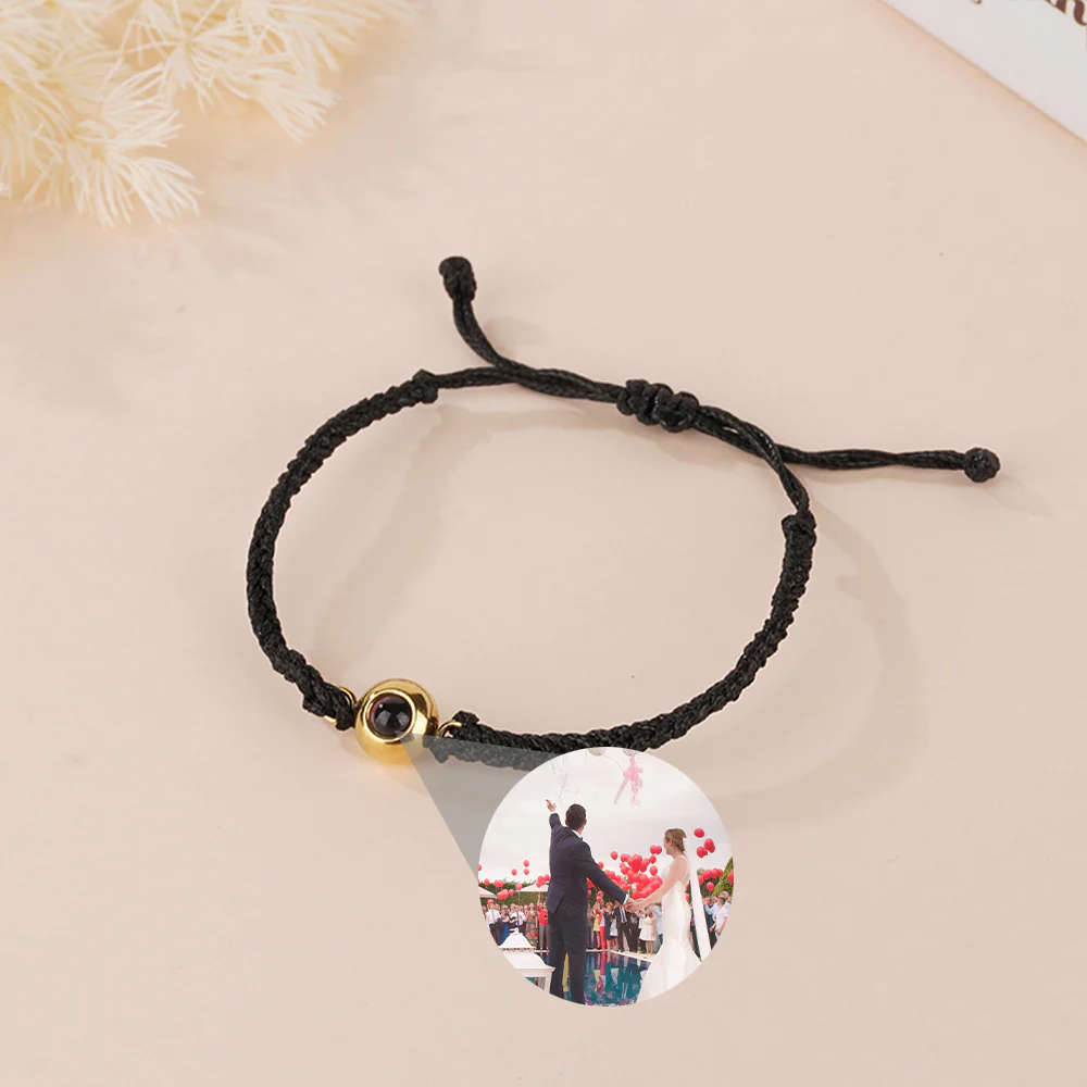 Personalized Braided Rope Photo Projection Bracelet Sweet Cool Gift