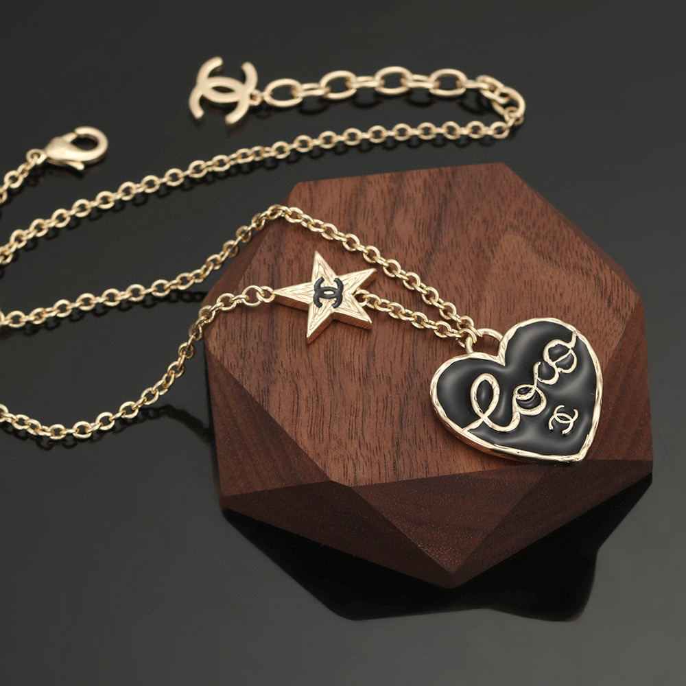 Chanel Heart Peach Necklace