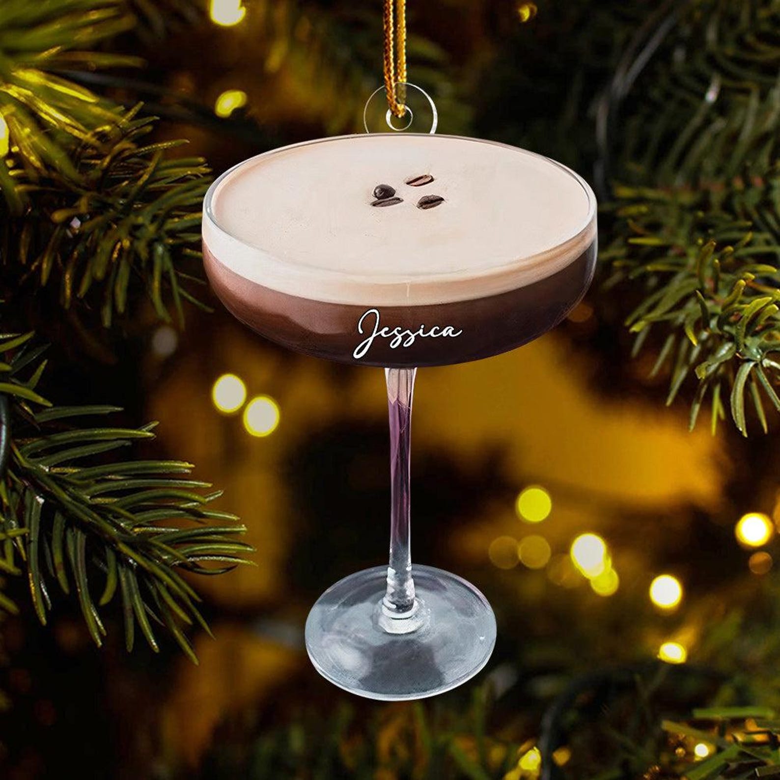 Personalized Espresso Martini Christmas Ornament