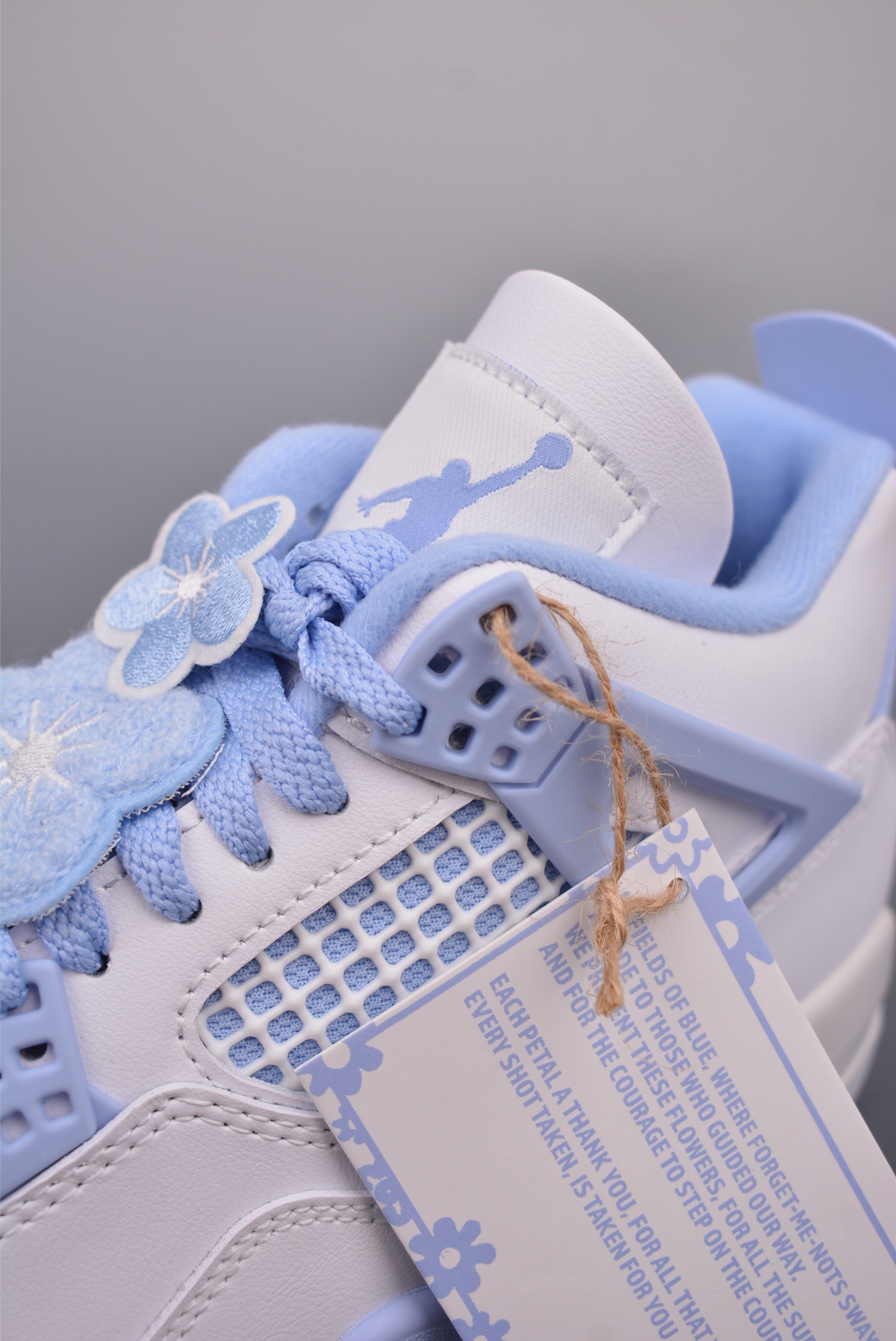 Air Jordan 4 Aluminum Forget Me Not White Blue  HV0823-100