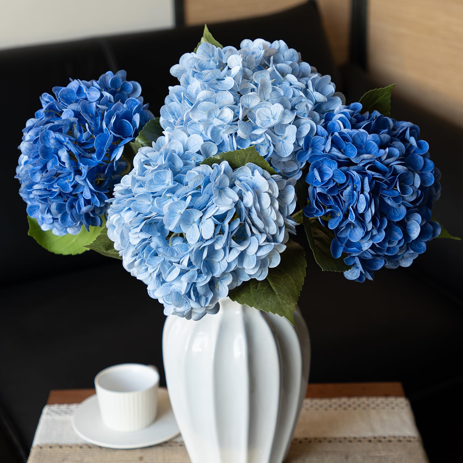 22 inch Lifelike Artificial Hydrangeas - UV resistant, Waterproof，Windproof