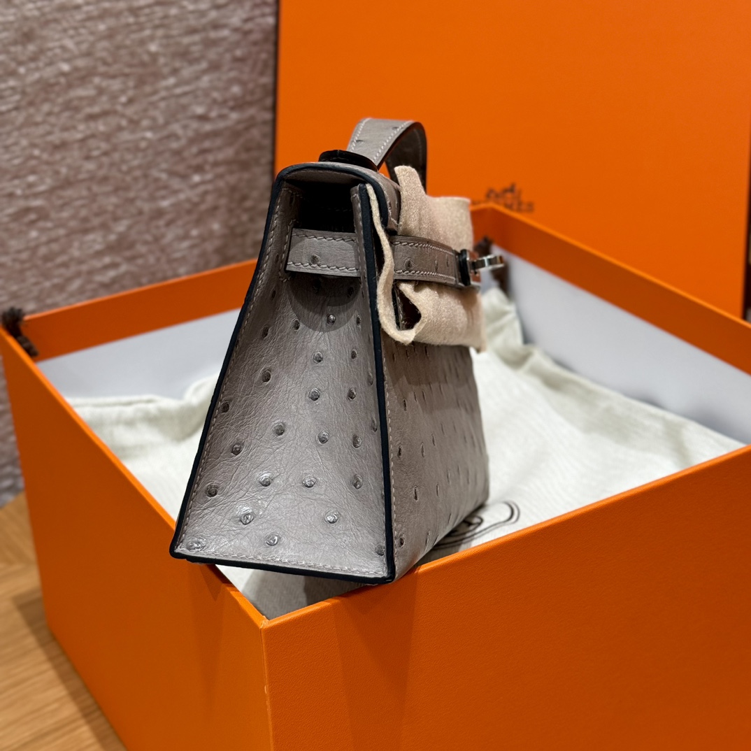 Hermès Kelly Pochette 18Gris tourterlle handbag (handmade to order)