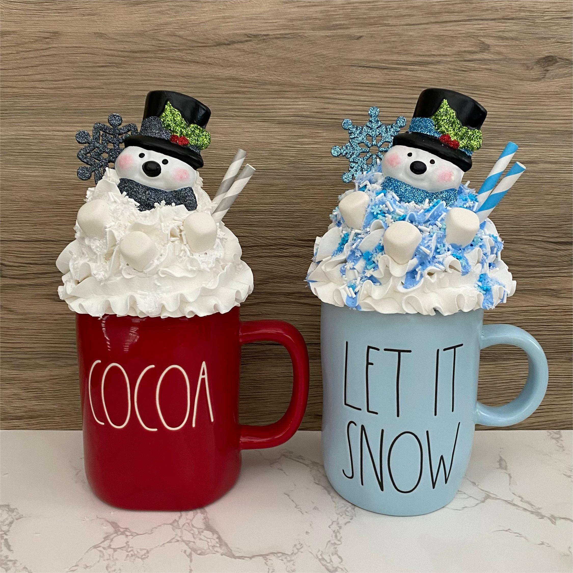 Faux Whip Snowman Mug Topper | Holiday Gift