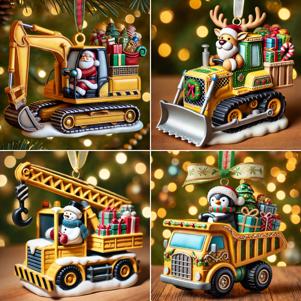 Engineering Truck Christmas Ornaments