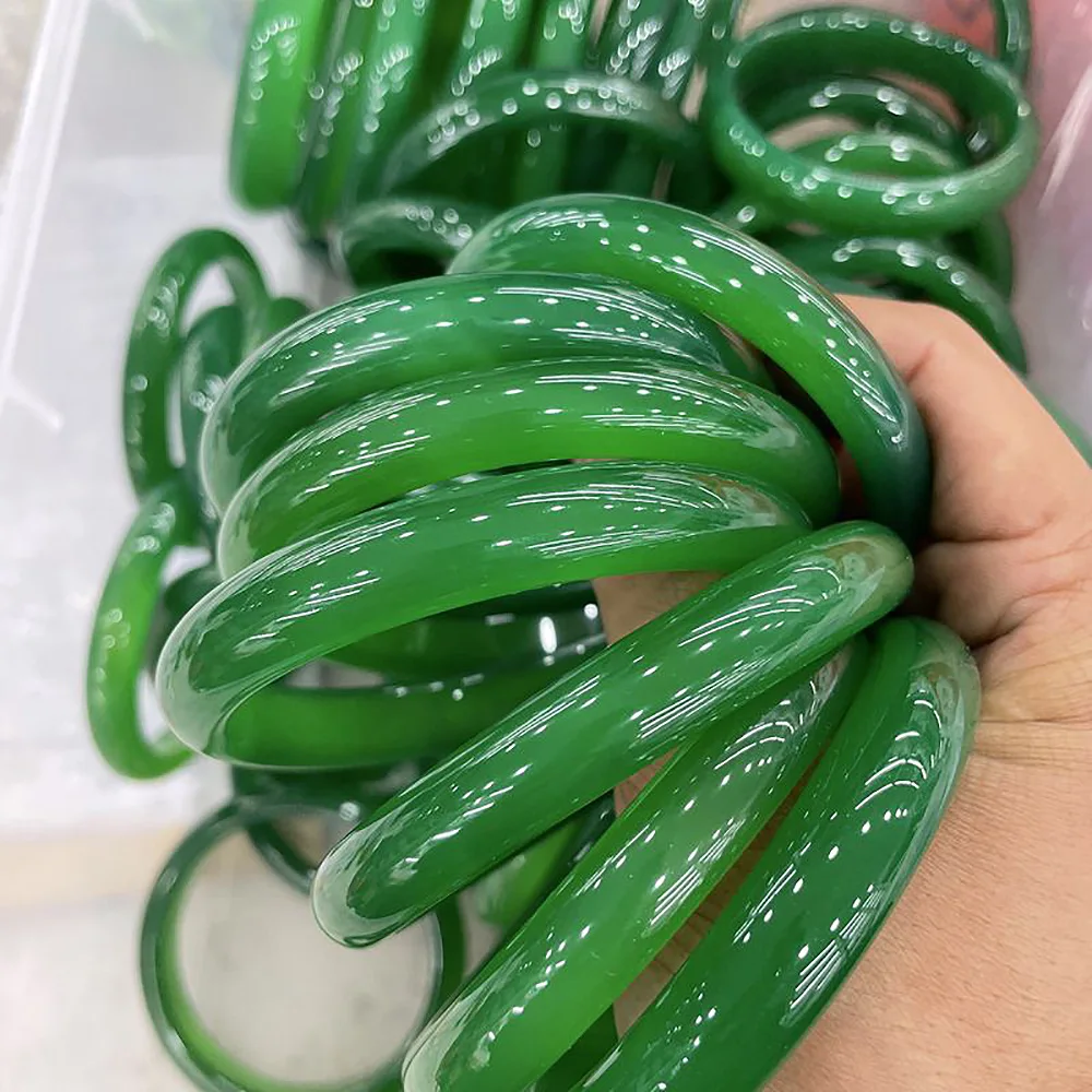 Natural Ice Jade Bangles For women Fine Jewelry Green Chalcedony Charm Jadeite Women's bracelets Items With Free Shipping
