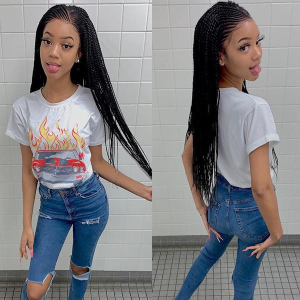 100% Hand-Braided Side Part Cornrow 13x5 Braided Lace Wig